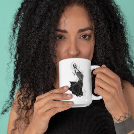 Våg Dancing Girl 15oz Black Rim Mugg