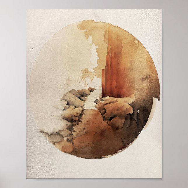Väg - Digital Sketch Jesus Wall Art Poster (Framsidan)
