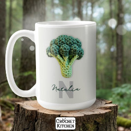Väg Elegant Minimalist Crochet Broccoli Namn Kaffemugg