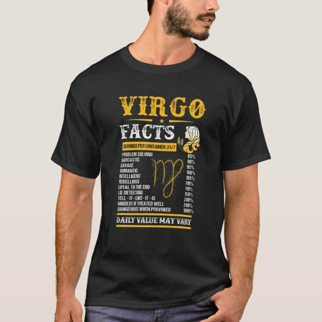 Våg Facts Zodiac Signs Funny Birthday Våg Zodi T Shirt (Framsida)