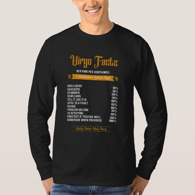 Våg-faktablad per container Zodiac-tecken Da T Shirt (Framsida)