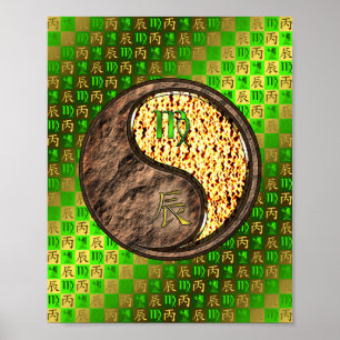 Våg & Fire Dragon Poster