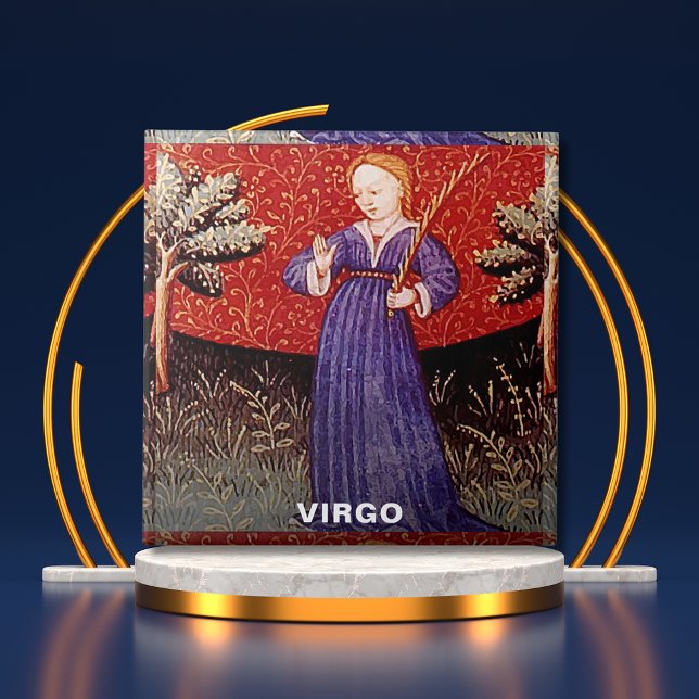 Våg Födelsedagsfesten Virgin Zodiac Sign Kakelplatta (Virgo the Virgin Zodiac Sign Birthday Party Ceramic Tile)