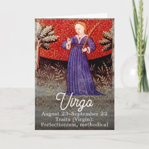 Våg Födelsedagsfesten Virgin Zodiac Sign Kort