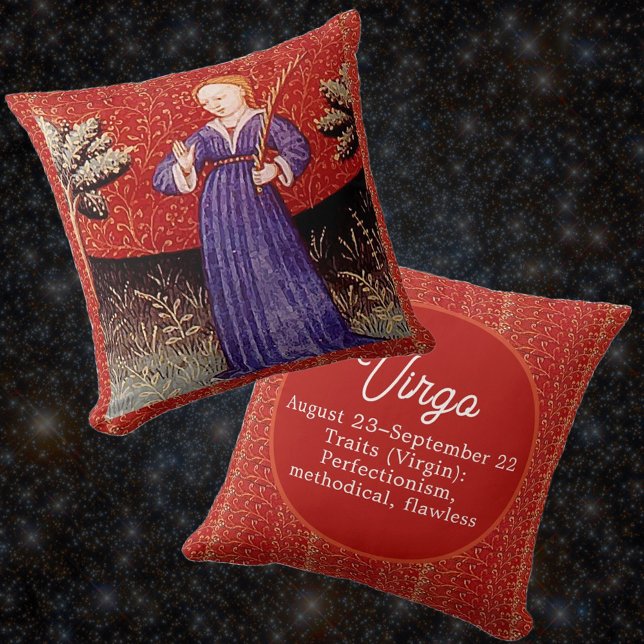 Våg Födelsedagsfesten Virgin Zodiac Sign Kudde (Skapare uppladdad)
