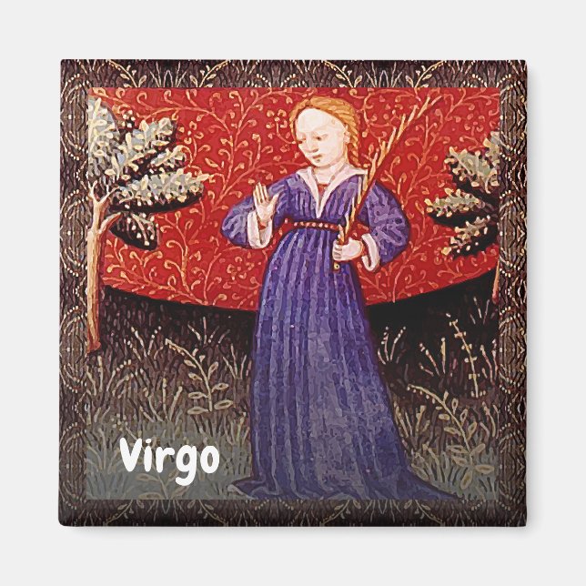 Våg Födelsedagsfesten Virgin Zodiac Sign Magnet (Framsidan)