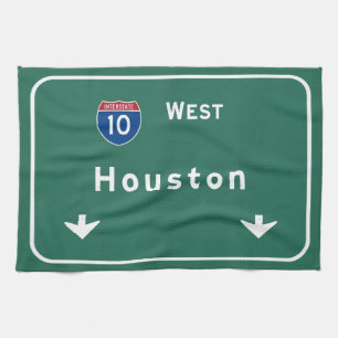 Väg för motorväg för huvudväg för Houston Texas tx Kökshandduk