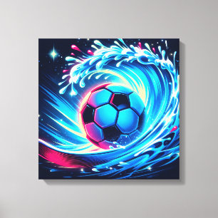Våg fotboll futuristisk ocean fotboll surf canvastryck
