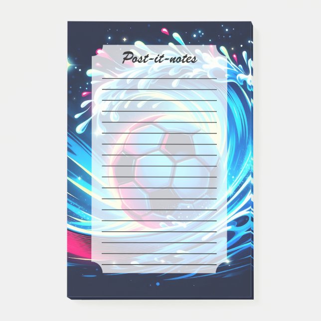 Våg fotboll futuristisk ocean fotboll surf post-it block (Framsida)