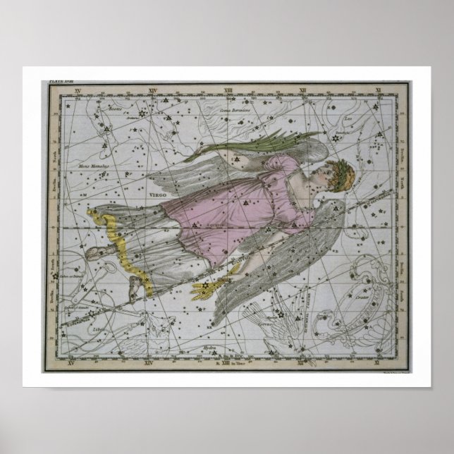 Våg, från "A Celestial Atlas", pub. 1822 (kol) Poster (Framsidan)