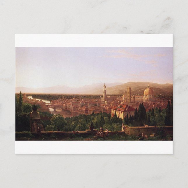 Väg från Florens från San Miniato av Thomas Cole Vykort (Framsida)