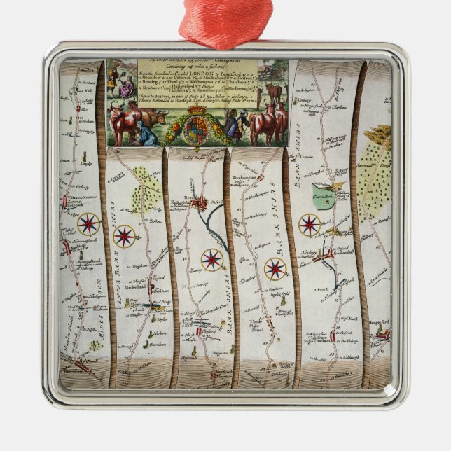 Väg från London till Bristol Julgransprydnad Metall (Framsidan)