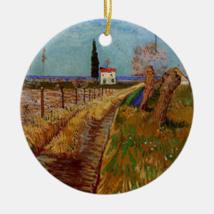Väg genom en åker, videbuskar av Vincent van Gogh Julgransprydnad Keramik