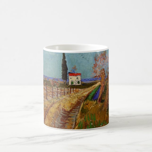 Väg genom en åker, videbuskar av Vincent van Gogh Kaffemugg (Center)