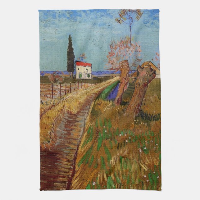 Väg genom en åker, videbuskar av Vincent van Gogh Kökshandduk (Vertikal)