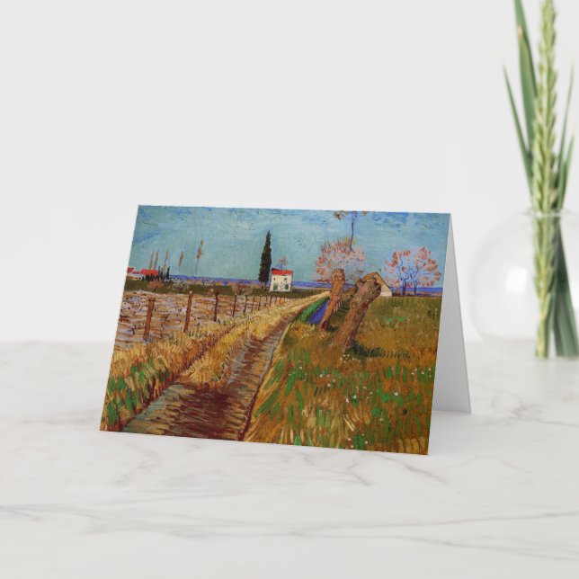 Väg genom en åker, videbuskar av Vincent van Gogh Kort (Framsida)