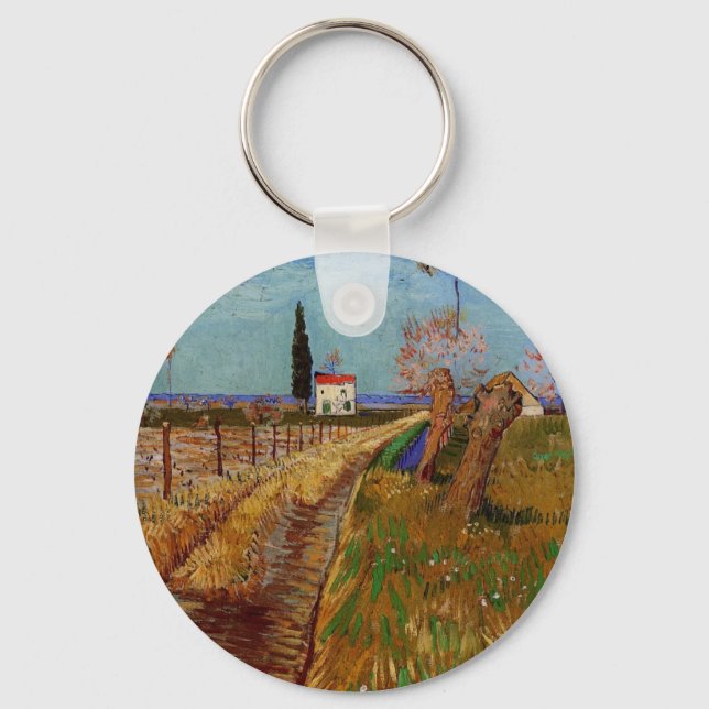 Väg genom en åker, videbuskar av Vincent van Gogh Nyckelring (Framsida)