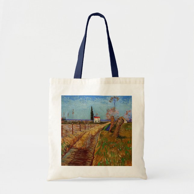 Väg genom en åker, videbuskar av Vincent van Gogh Tygkasse (Framsidan)