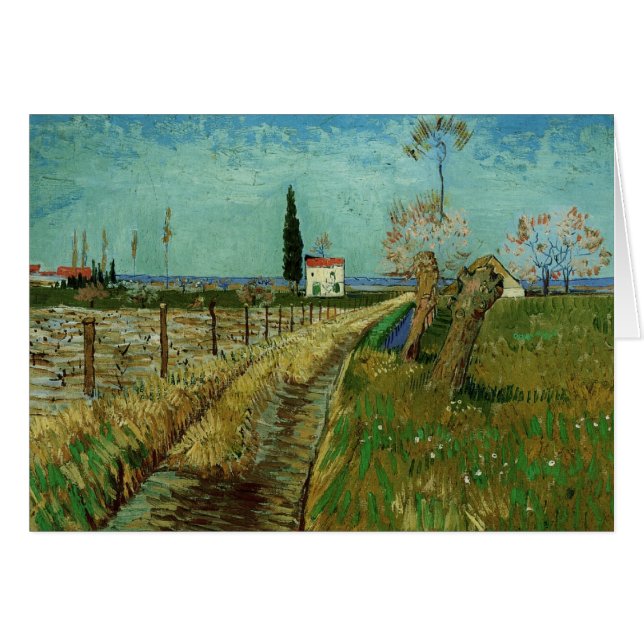 Väg genom Fält med Willows, Vincent van Gogh Hälsningskort (Framsidan Horizontal)