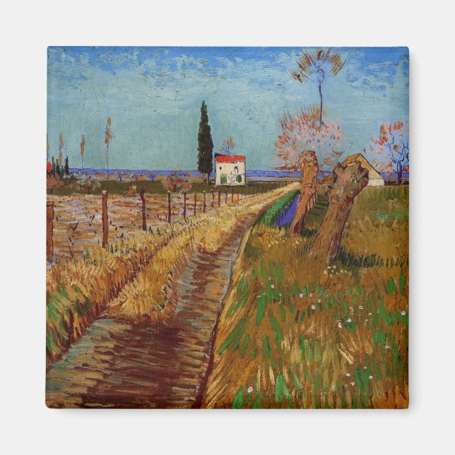 Väg genom Fält, Willows av Vincent van Gogh Magnet (Framsidan)