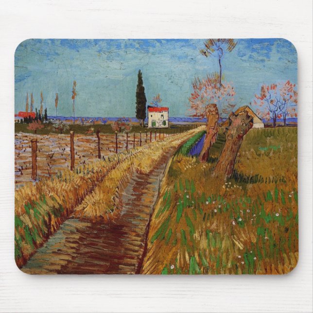 Väg genom Fält, Willows av Vincent van Gogh Musmatta (Framsidan)