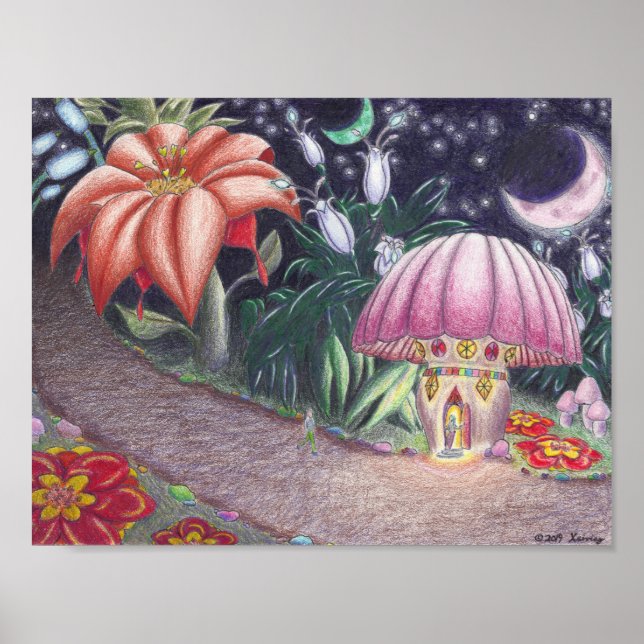 Väg genom giant Flowers Poster (Framsidan)