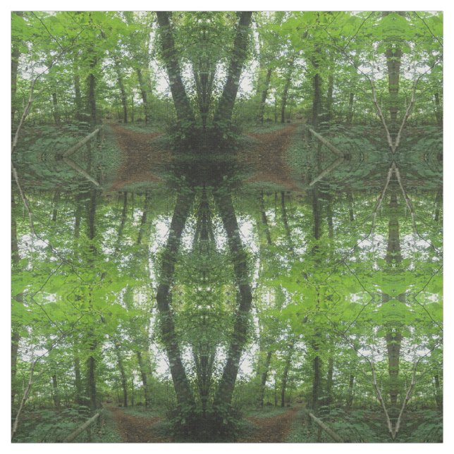 Väg genom Grönten Forest Patterned Fabric Tyg (Provkarta)