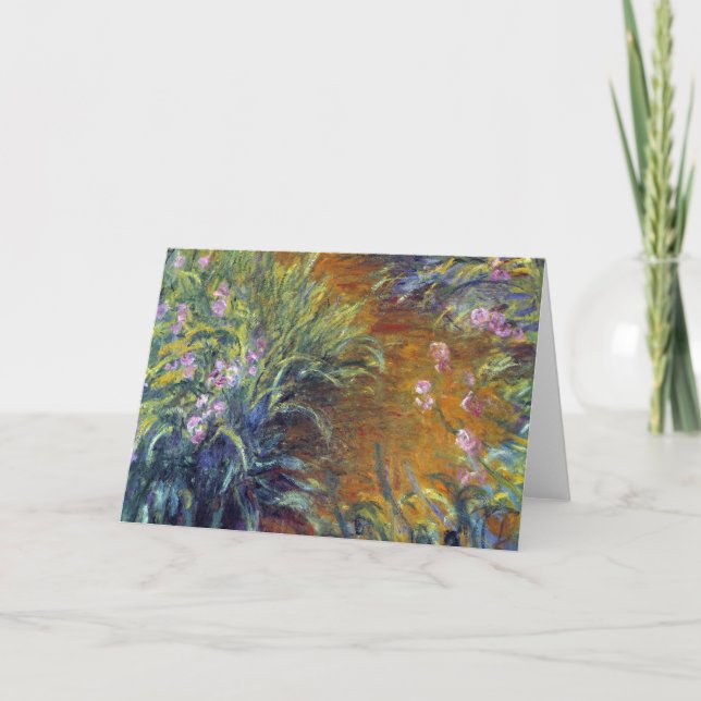 Väg genom Irismen av Claude Monet Kort (Framsida)