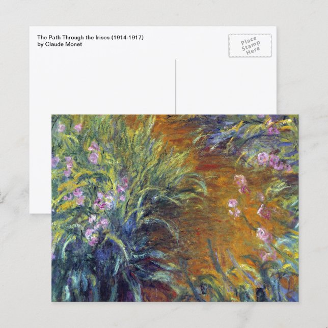 Väg genom Irismen av Claude Monet Vykort (Fram/baksida)