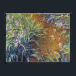 Väg genom Irismen av Claude Monet Vykort<br><div class="desc">Väg genom Irismen (1914-1917) av Claude Monet är en vintage imponerande bra konst blommigt-målning med Monets trädgårdar i Giverny, Frankrike. En trädgård väg genom några vackra blommor i vår. Om artisten: Claude Monet (1840-1926) var en av grundarna av den Fransk målningsrörelsen och de flesta av hans målningar var "en plein...</div>