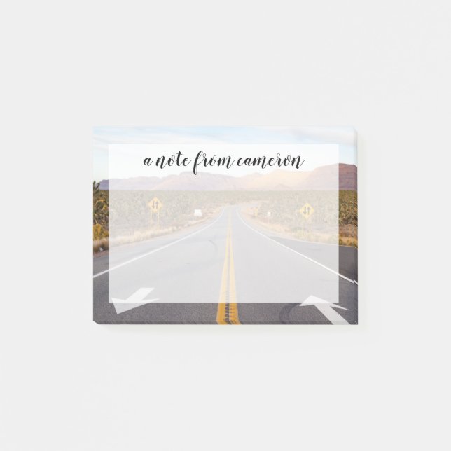 Väg genom Joshua Träd nationalpark Post-it Block (Framsida)