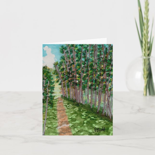 Väg genom skogen tack kort (Framsida)