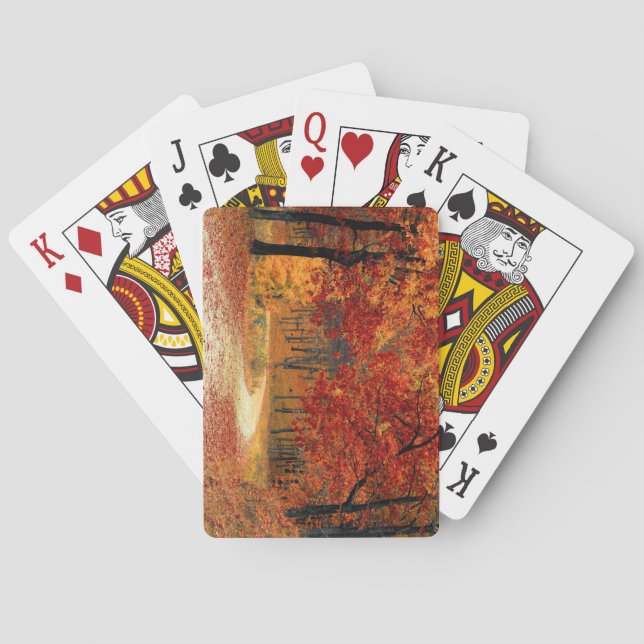 Väg genom Träd under hösten Casinokort (Baksidan)