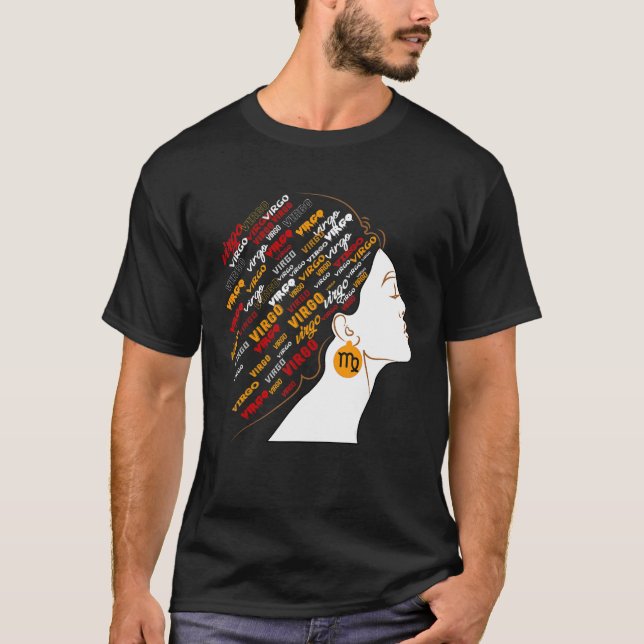 Våg Girl Afrika Girl Zodiac Signs Birthday T Shirt (Framsida)