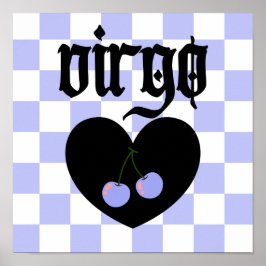 Våg Gothic Aesthetic Checkered Cherry Art Poster