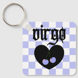 Våg Gothic Aesthetic Checkered Cherry Design Nyckelring