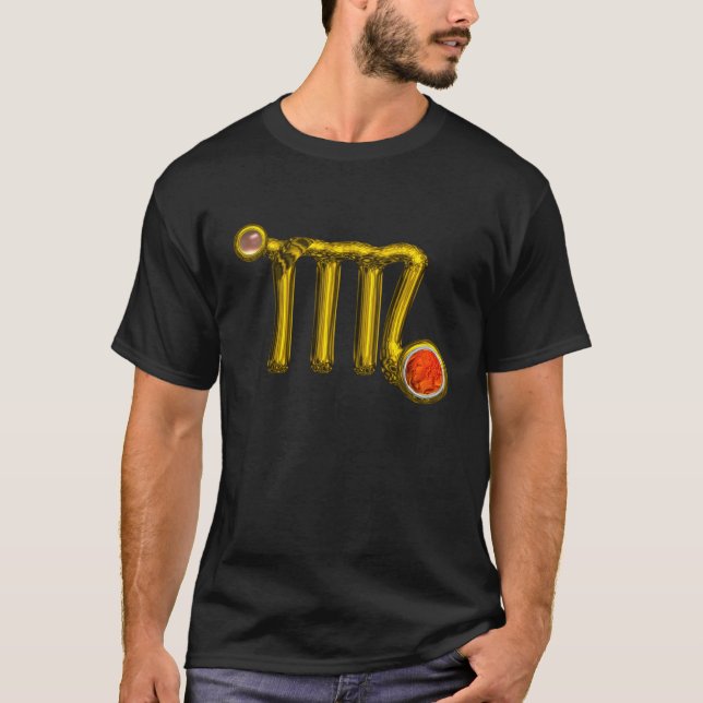 VÅG / GULD,GRÅTT ORANGE AGATE ZODIAC SIGN JEWEL TRÖJA (Framsida)