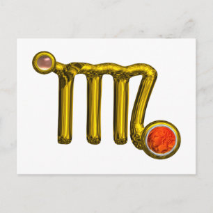 VÅG/GULD ORANGE AGATE ZODIAC BIRTHDAY JEWEL VYKORT