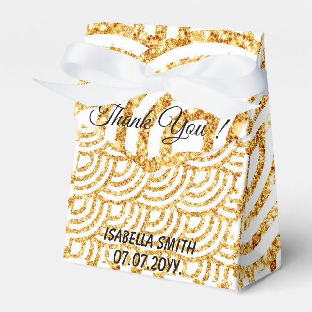 Våg Guld Sol Glitter Boho Populär Kollektion Presentaskar (Framsidan Sidan)
