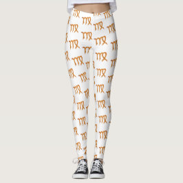 Våg Guld Zodiac Astrologitecken Leggings