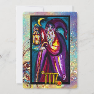 VÅG HERMIT TAROT ASTROLOGY ZODIAC FÖDELSEDAGSFEST INBJUDNINGAR