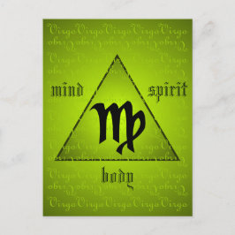 Våg Holistisk triangel Mind Body Spirit Grönt Vykort