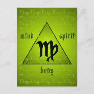 Våg Holistisk triangel Mind Body Spirit Grönt Vykort