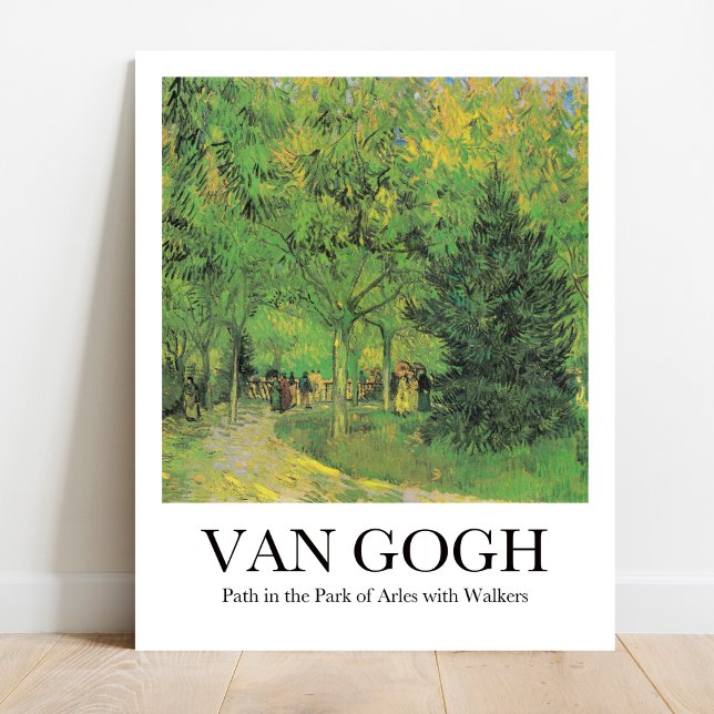 Väg i Arles-parken med Walkers av Van Gogh Poster (Van Gogh's Sunlit Stroll: Own "Path in the Park"! High-quality art poster)