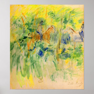 Väg i Bois de Boulogne av Berthe Morisot Poster