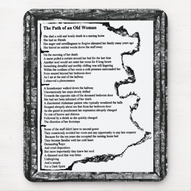 Väg i den gamla kvinnan musmatta (Framsidan)