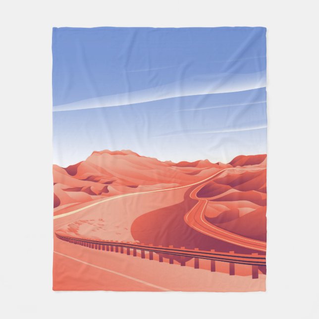 Väg i Desert backe Fleecefilt (Framsidan)