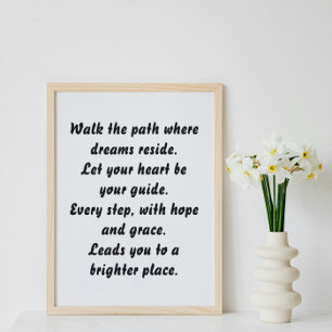 Väg i Dreams inspirational mini dikt Poster