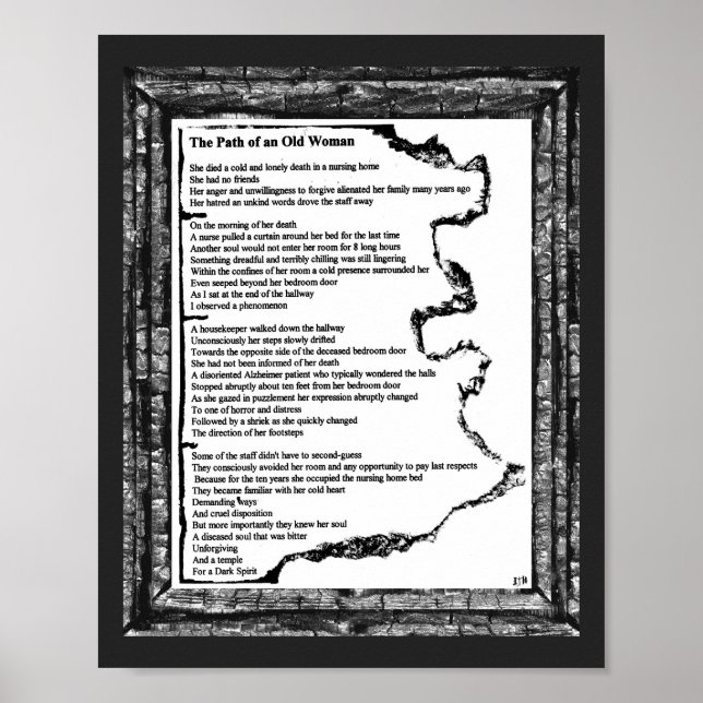 Väg i en gammal kvinna poster (Framsidan)