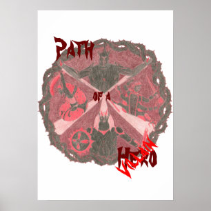 "Väg i en Hero" Villains Emblem (med titel) Poster